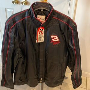 Chase authentic,Dale Earnhardt size, L leather jacket, stitched, side pockets.